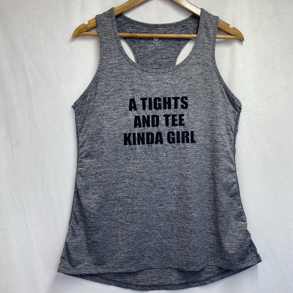 Champion Round Neck A Tights And Tee Kinda Girl Tank Top Women Medium Gray Used